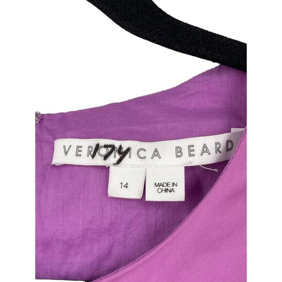 Veronica Beard dress Iker Puff Sleeve Cutout minidress purple size 14 - Picture 4 of 6